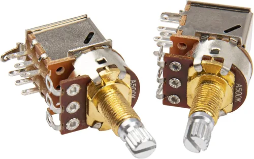Vista 4 de 2 macetas Yootones A500K Push Pull para guitarra, potenciómetros cónicos de audio, eje dividido de cobre largo, compatible con accesorios de guitarra