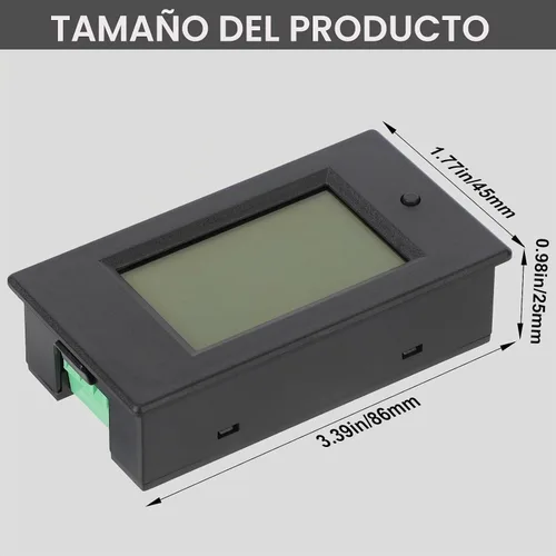 Vista 5 de Polímetro digital de DROK, DC 6.5-100 V, 100 A, medidor de voltaje, amperaje, potencia, pantalla digital LCD para medir la corriente, 1