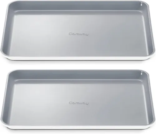 Vista 18 de Caraway Bandeja pequeña de cerámica antiadherente para hornear (9 x 13 pulgadas), no tóxica, sin PTFE ni PFOA, apta para horno, núcleo de acero Negro