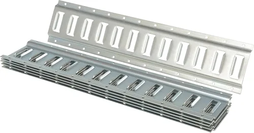 Vista 2 de Vestil E-TRK-2-ZN-6PK E-Track acero chapado en zinc de 2 pies de longitud 6 unidades gris