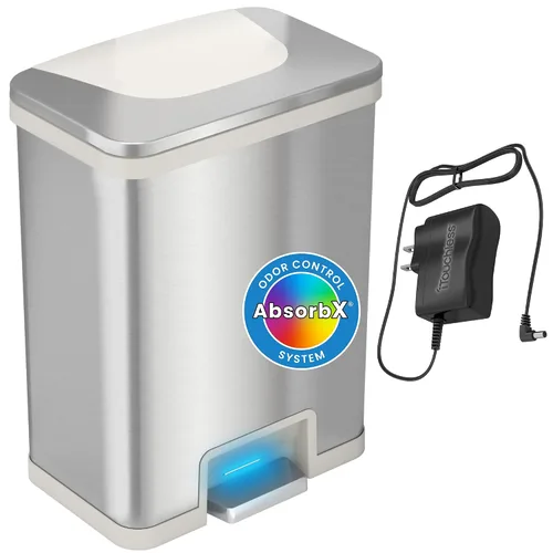 Vista 15 de iTouchless AutoStep - Papelera automática de 13 galones con sistema de filtro de olor y pedal de sensor