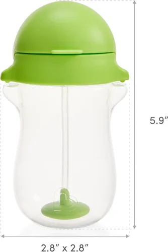 Vista 8 de Munchkin Vasos de pajita con peso para niños pequeños con tapa de clic, 10 onzas, paquete de 2, azul/verde