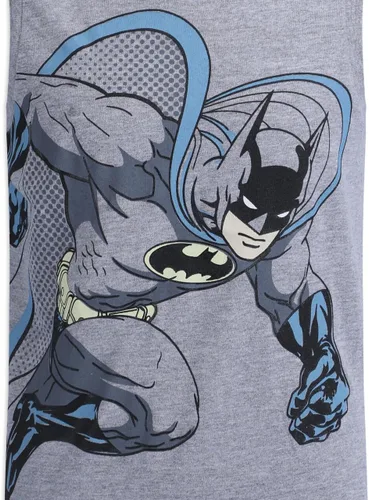 Vista 6 de BATMAN DC Comics - Camiseta sin mangas para niños pequeños, paquete de 2 unidades, color amarillo y gris