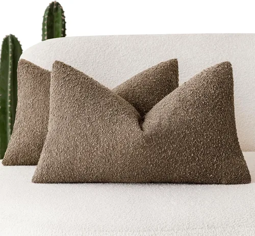Vista 77 de Foindtower - Juego de 2 fundas decorativas de textura de bucle, fundas de almohada acentuadas, fundas de cojín sólidas, neutrales, para sofá, silla