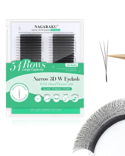 Vista 156 de NAGARAKU Extensiones de pestañas prefabricadas en abanico 3D W 0.05 C 0.315 0.05-C 3D W