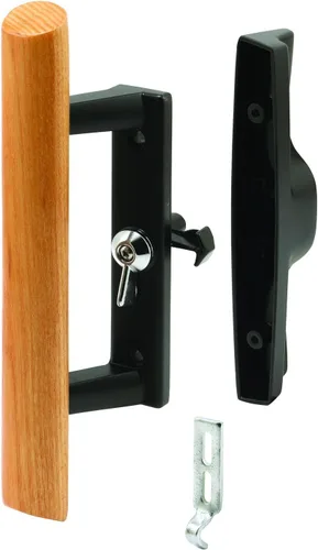 Vista 4 de Prime-Line Products C 1018 Set de manijas para puerta deslizante., C 1018 Centro del agujero, fundido a presión, mango de madera, paquete