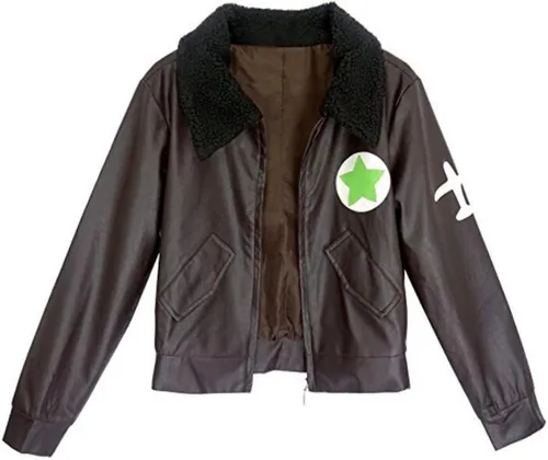 Vista 3 de Chaqueta de cuero de anime para hombre, disfraz de cosplay, abrigo de Halloween personalizado