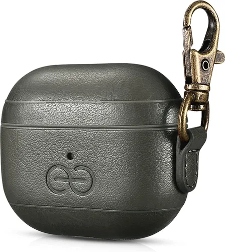 Vista 55 de Dreem Om - Funda para estuche con clip para llavero compatible con AirPods 1 y 2, funda de cuero vegano para Airpods para hombres y mujeres, Negro