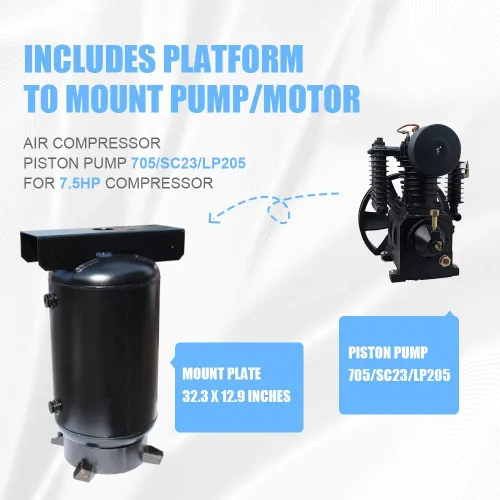 Vista 4 de Receptor industrial del compresor de aire del tanque de aire vertical de 80 galones clasificado para 200 PSI con ASME codificado