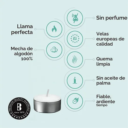 Vista 4 de BOLSIUS Bullk - Velas de té – 200 unidades, velas de té de larga duración sin perfume con mechas de algodón y 4 horas de combustión – Velas de cera