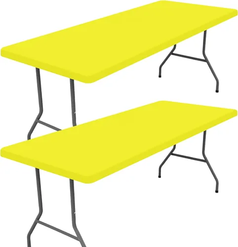 Vista 51 de Moosfor Paquete de 2 manteles rectangulares de elastano de 4 pies, elásticos y ajustables para pícnic, cubierta de mesa de patio elástica y lavable
