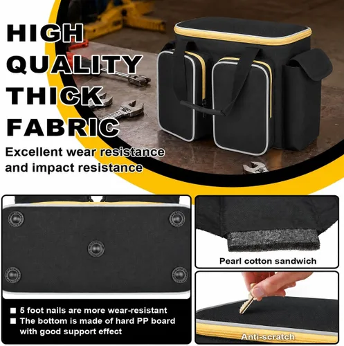 Vista 5 de Bolsa de transporte para inflador de neumáticos de 20 V MAX DCC020IB, almacenamiento de compresor de aire con cuatro bolsillos para kit de carga