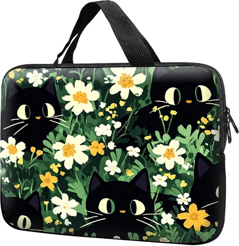 Vista 18 de Funda para laptop con asa de 10 pulgadas, impermeable, diseño de lentes de sol de alpaca, funda para computadora compatible con MacBook Air, Pro