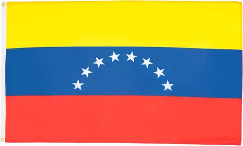 Vista 53 de AZ FLAG Juego de 5 banderas de Venezuela con parche – 35.4 x 23.6 in – Bandera Venezolana 7 estrellas 100% poliéster con ojales metálicos integrados