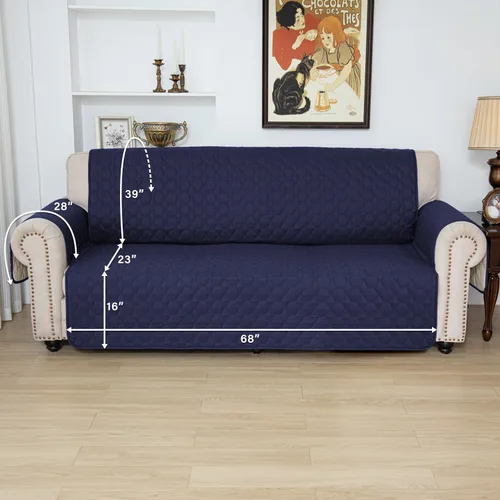 Vista 6 de RBSC Home Fundas de Sofá Impermeables para Perros, Sofá, Sillón de Dos Plazas y Sofás Grandes (Azul Oscuro, 68")