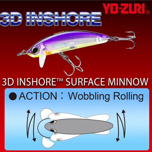 Vista 4 de Duel Yo Zuri 3 D Inshore Surface Minnow ' F Mm 2 Floating Lure