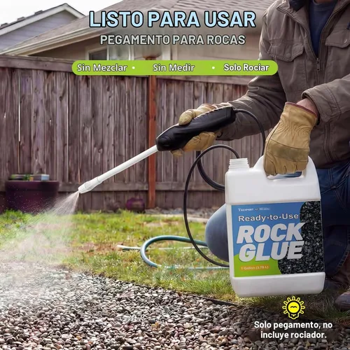 Vista 2 de Teexpert Pegamento de roca para paisajismo: pegamento de grava listo para usar de 1 galón de fórmula 2026 para grava de guisantes, piedras
