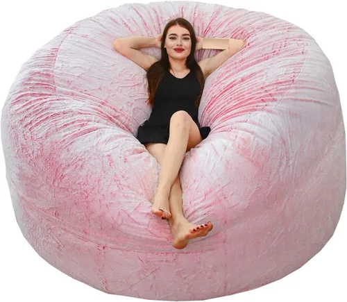 Vista 8 de NAZARR Puf para adultos (sin relleno), silla de puf gigante, sillas de puf grandes, funda para silla puff grande, silla puff para adultos de 5 pies