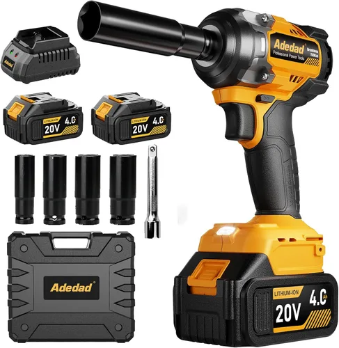 Vista 10 de Llave de impacto sin escobillas de 1/2 pulgada 750N.m (553 pies-libras) Pistola de impacto de alto par de 20V con batería de 4.0AH y cargador rápido