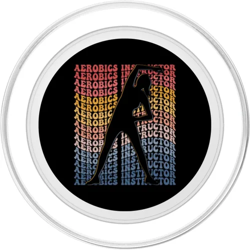 Vista 2 de Aerobics Instructor Groovy Exercise Fitness PopSockets MagSafe PopGrip for iPhone