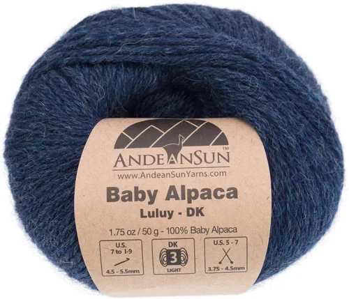 Vista 4 de (juego de 3 – color jaspeado) 100% hilo de alpaca bebé, no lana [328 yardas en total] Denim Heather, #3 DK