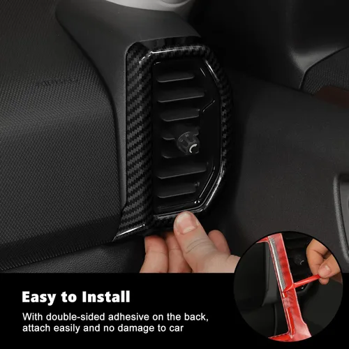 Vista 5 de RT-TCZ Kit de anillo de decoración de aire de fibra de carbono, accesorios interiores para Ford Bronco Sport 2021 2022