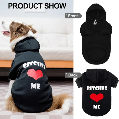 Vista 6 de EXPAWLORER Sudaderas con capucha para perros - Sudadera suave y cálida de otoño e invierno con agujero para correa, ropa de invierno y otoño