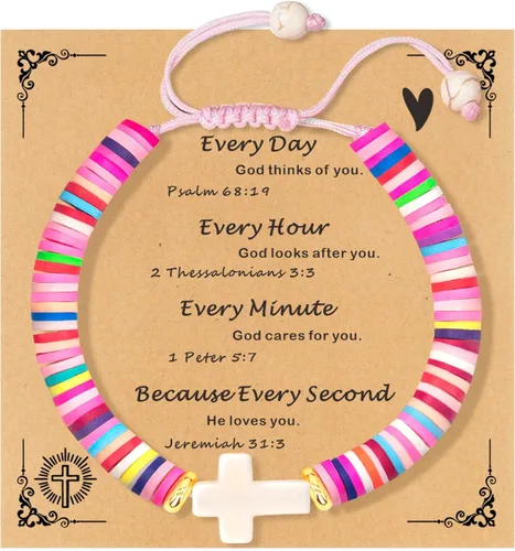 Vista 25 de Regalos navideños para niños, niñas adolescentes, mujeres, linda pulsera de cruz para niñas, regalos de Navidad cristianos para mujeres, ideas