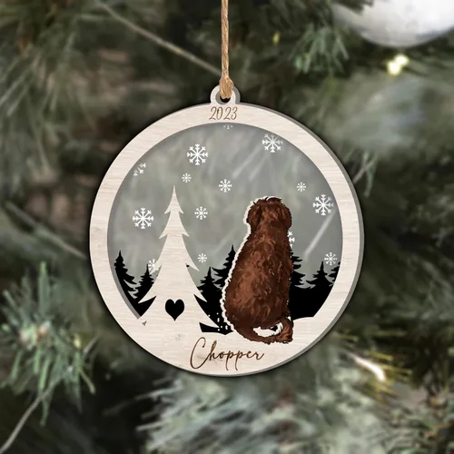 Vista 101 de Nazenti Adorno de Navidad conmemorativo personalizado, regalo personalizado de recuerdo de perro, condolencias por pérdida de mascotas, sabueso