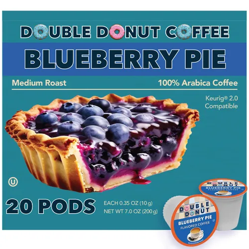 Vista 34 de Double Donut Coffee Cápsulas de Café Half Caff, Cápsulas de Café de Media Cafeína de Porción Individual para Cafeteras Keurig K Cup, Tostado Medio