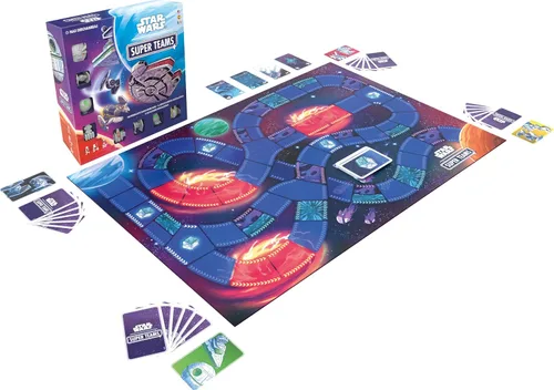 Vista 3 de Juego de mesa Star Wars Super Teams - Carrera de estrategia rápida a través de la galaxia, divertido para familias, niños y adultos, a partir de 7