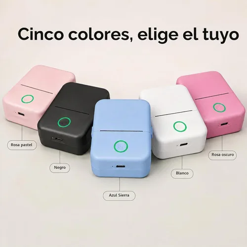 Vista 8 de Mini impresora térmica portátil, Bluetooth, color negro