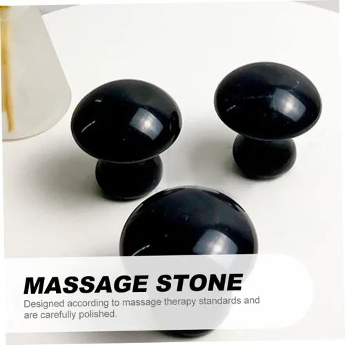 Vista 2 de FRCOLOR Masajeador de raspado de hongos Gua Sha Stone Face Body Massage Tool Bordes lisos en relajación Circulati de sangre