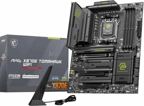 Vista 19 de MSI MEG X870E GODLIKE, E-ATX - Compatible con procesadores AMD Ryzen 9000/8000/7000, AM5 - Dynamic Dashboard III, EZ Slide M.2, 110A SPS, memoria