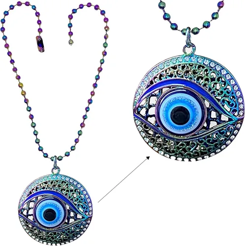 Vista 9 de LUCKBOOSTIUM Car Charm Evil Eye Keychain & Protection, Evil Eye Car Hanging Ornament, Home and Rear View Mirror Accessories