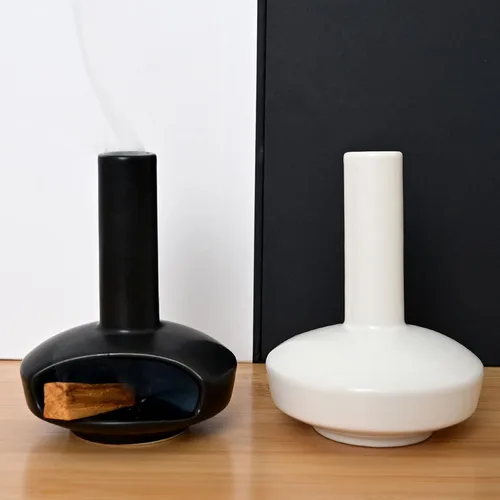 Vista 7 de Tnstbiee Bonito soporte moderno de Palo Santo, quemador de cerámica hecho a mano de mediados de siglo para palo y cono de incienso, soporte