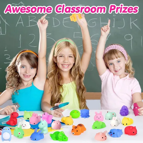 Vista 12 de Recuerdos de fiesta, 130 juguetes esponjosos: Kawaii Squishies Fidget Toys Caja del tesoro juguete para premios de aula, estudiantes, suministros