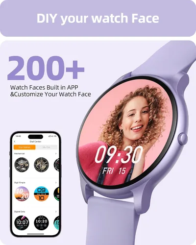 Vista 7 de Parsonver Reloj inteligente (respuesta/hacer llamadas), 1.32 pulgadas HD pantalla táctil completa color reloj rastreador de fitness, paquete PS01G