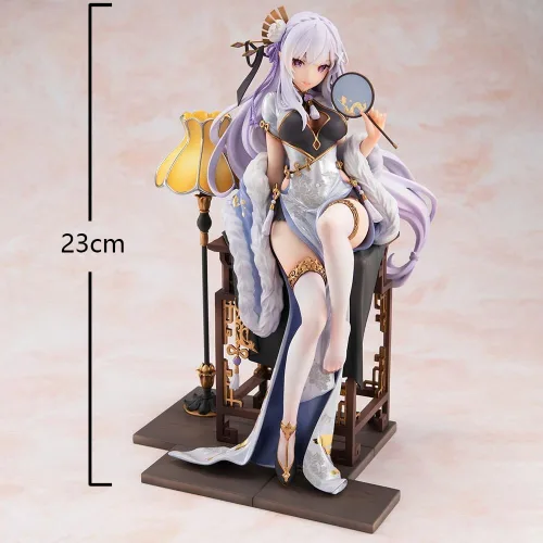 Vista 5 de LUNK Figura Emilia Figura de acción de anime Exquisita estatua de PVC, modelo coleccionable de escritorio, adornos de escritorio, regalo
