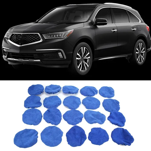 Vista 2 de Almohadilla de pulido para automóvil, 20 piezas de microfibra de forro polar para pulir con cera para pulidores automáticos de 5 a 6 pulgadas