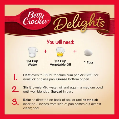 Vista 5 de Mezcla para Brownies Betty Crocker Delights Supreme con Trozos de Chocolate, 18 oz.