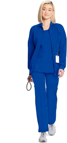 Vista 86 de Infinity by Cherokee 2391A - Chaquetas médicas con cremallera frontal para mujer, tela elástica en 4 direcciones