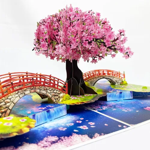 Vista 16 de Tarjeta de felicitación desplegable 3D – Tarjeta de pesca hecha a mano con lubina saltarina y lago escénico – Día del Padre, cumpleaños, jubilación