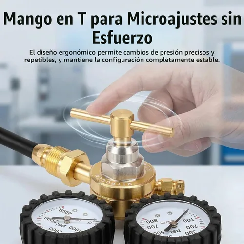 Vista 6 de Kit de llenado de choque de nitrógeno con mandril Schrader sin pérdida de calibre de nitrógeno de 700 psi