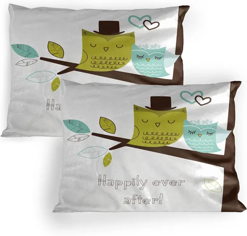 Vista 20 de Lunarable Nature Pillow Sham Set of 2, Sunset in a Winter Park Russia Sun Rays Through Trees Pathway to Forest, Quality Microfiber Bedding Item for
