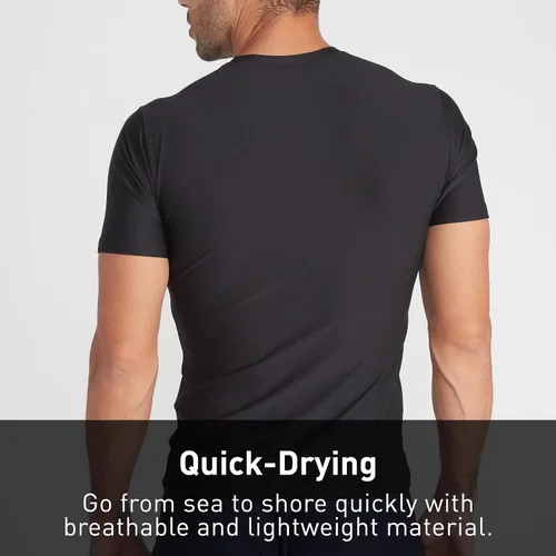 Vista 4 de ExOfficio Camiseta interior de viaje Give-N-Go 2.0 con cuello redondo para hombre, transpirable, duradera y fácil de cuidar
