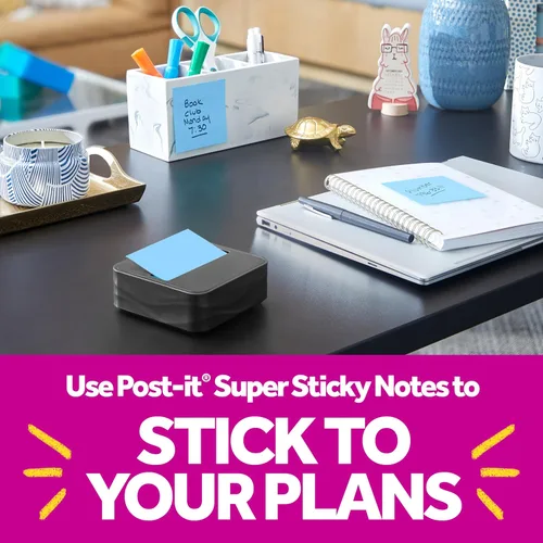 Vista 6 de Dispensador de Notas Post-it Moderno Negro El Paquete Incluye Dispensador y 3 Blocs de Notas Adhesivas Pop-up Super Sticky 2X El Poder de Adherencia