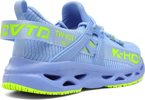 Vista 6 de KCVTD Zapatos de punta de acero para hombres, zapatos de trabajo de seguridad para mujer, zapatos de acero indestructibles, a prueba de pinchazos