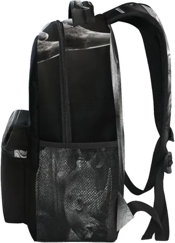 Vista 4 de Nander Mochila de viaje con mapa del mundo, pintura escolar, mochila para computadora portátil, mochila universitaria para mujeres, hombres, niños