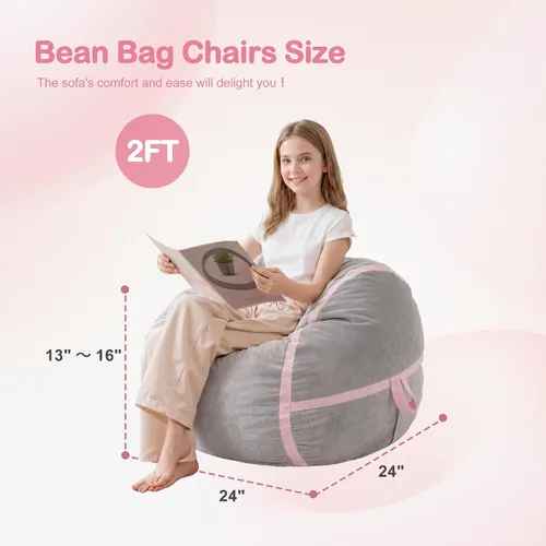 Vista 2 de HABUTWAY Puf gigante de 2 pies para adultos, con relleno de espuma viscoelástica, puf grande con funda de terciopelo holandés extraíble para sala